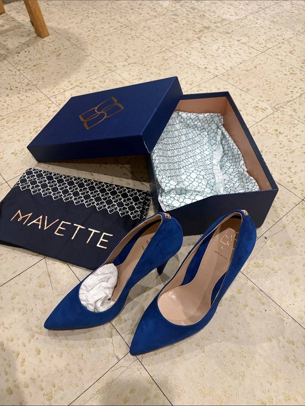 Mavette Madonna Pump Blue Suede EU 39